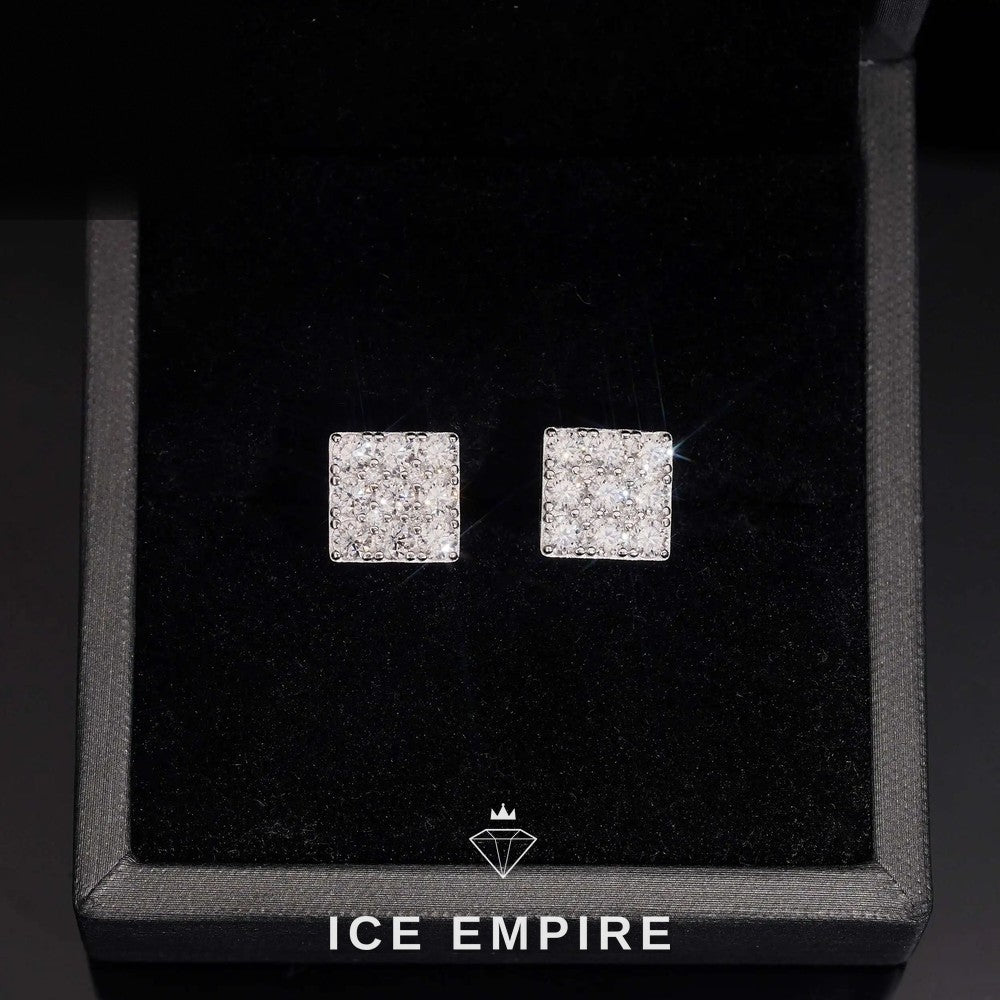 Iced Out Rose Gold Plated Moissanite Stud Earrings