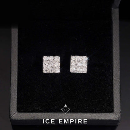 Iced Out Rose Gold Plated Moissanite Stud Earrings