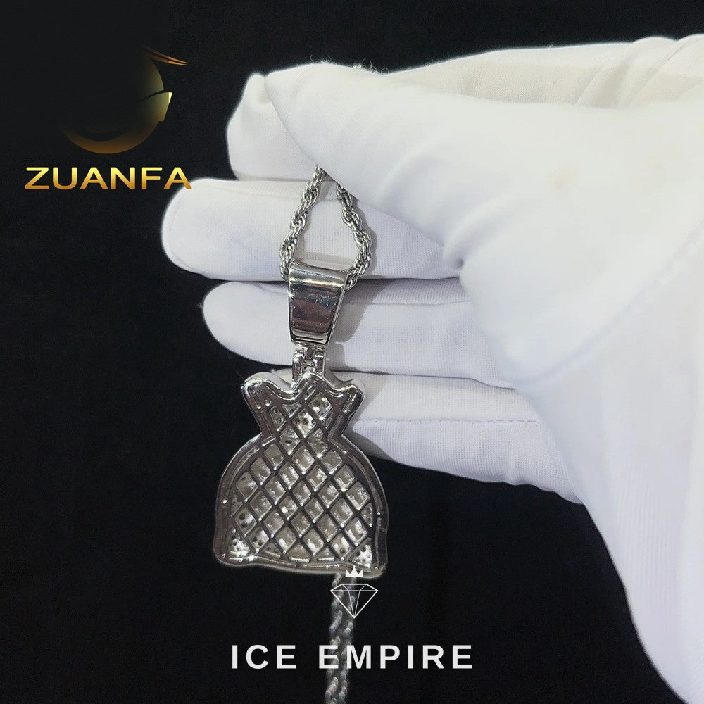 Iced Out Rose Gold Plated Moissanite Pendant