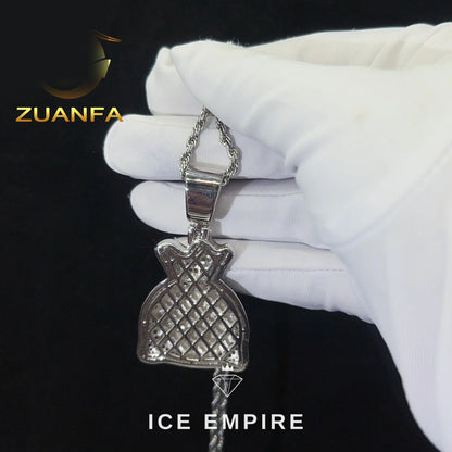 Iced Out Rose Gold Plated Moissanite Pendant