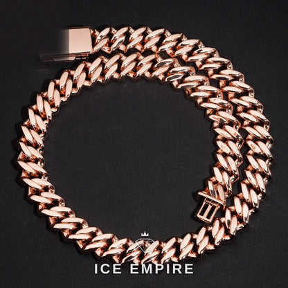 Iced Out Rose Gold Plated Moissanite Cuban Chain