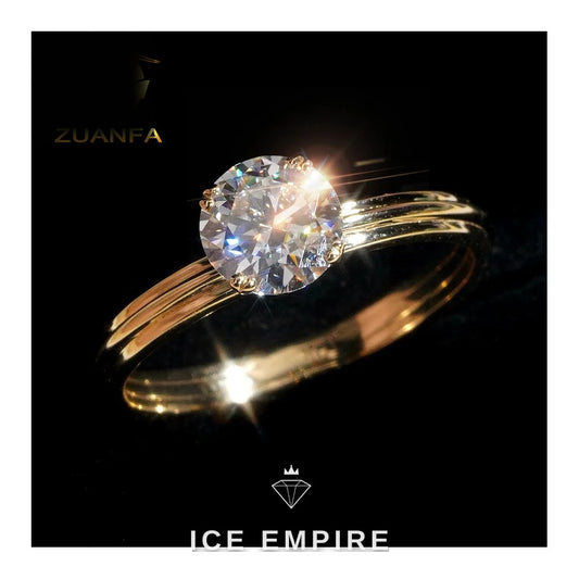 Iced Out 10K Gold Moissanite Engagement Ring