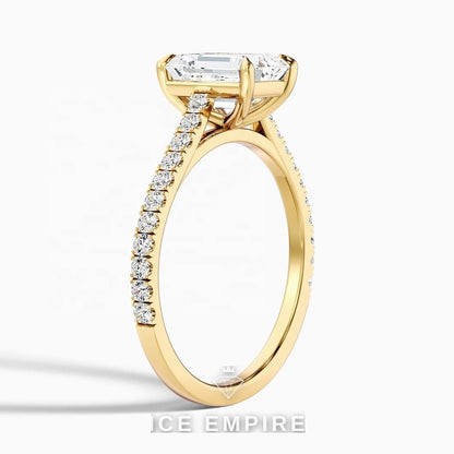 Iced Out 14K Gold Lab Grown Diamond Engagement Ring