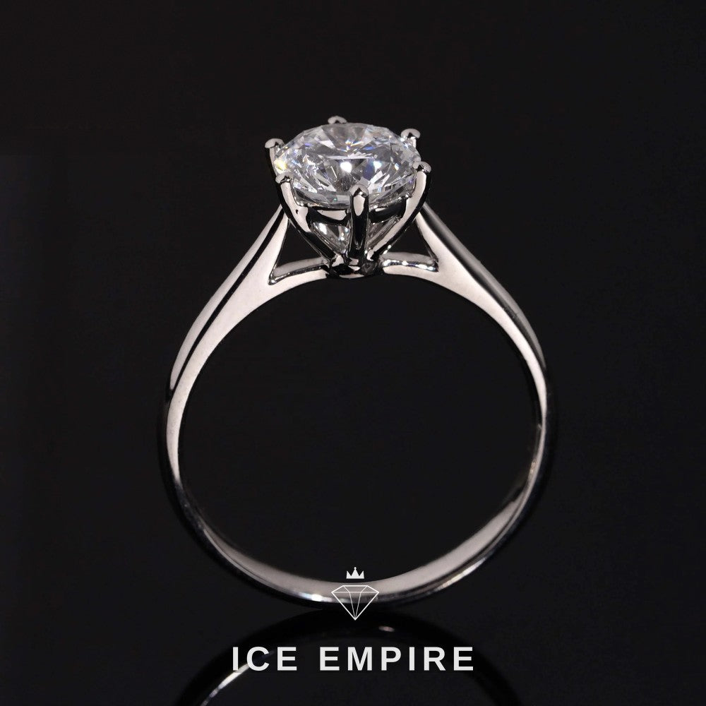 Iced Out 925 Silver Lab Grown Diamond Engagement Ring