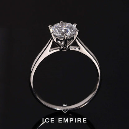 Iced Out 925 Silver Lab Grown Diamond Engagement Ring