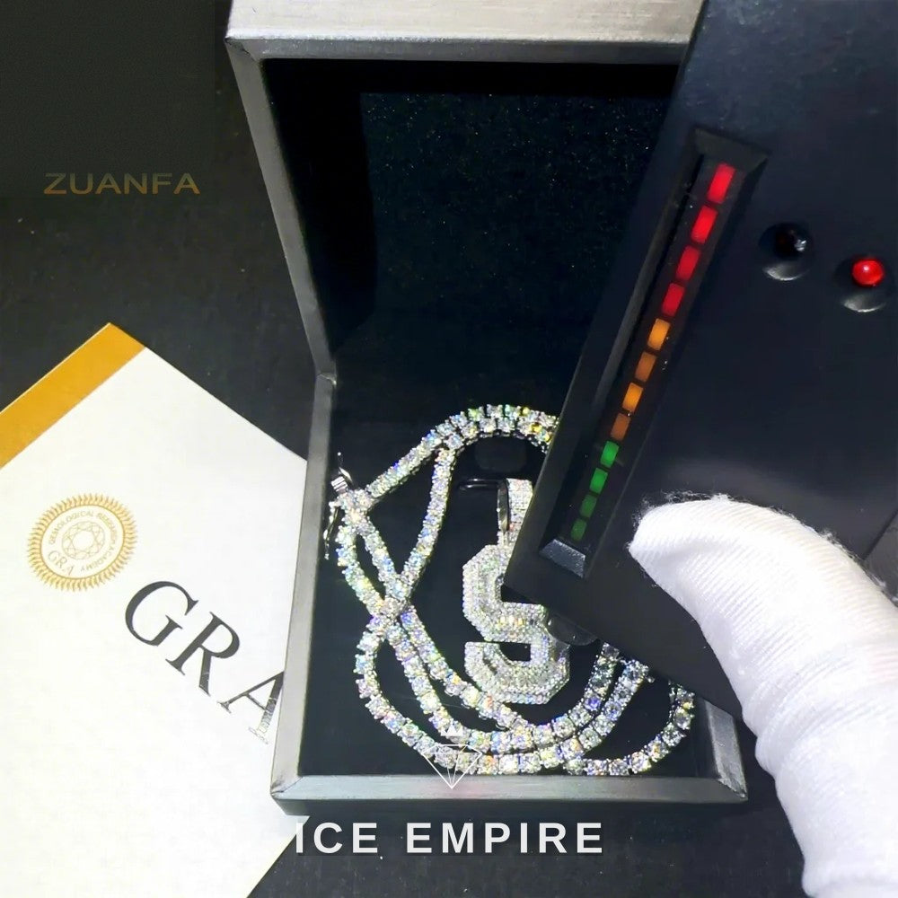 Iced Out Baguette Gold Plated Moissanite Pendant