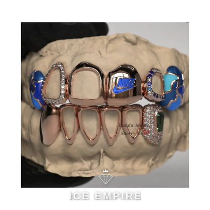 Iced Out 10K Gold Moissanite Grillz