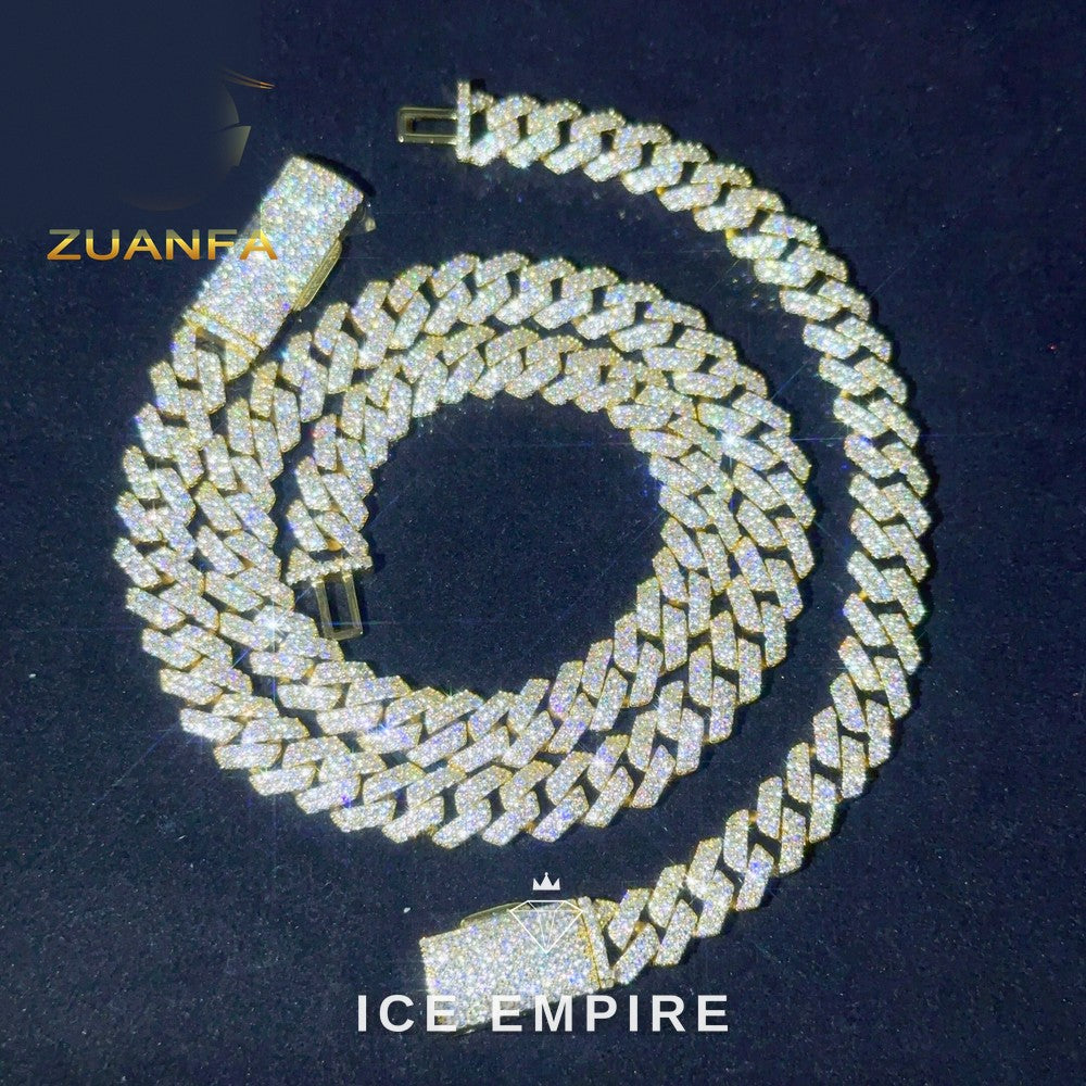 Iced Out Rose Gold Plated Moissanite Cuban Chain