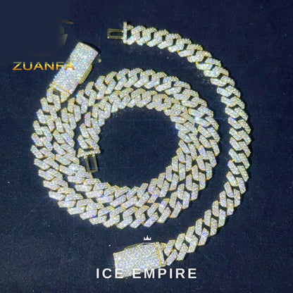 Iced Out Rose Gold Plated Moissanite Cuban Chain