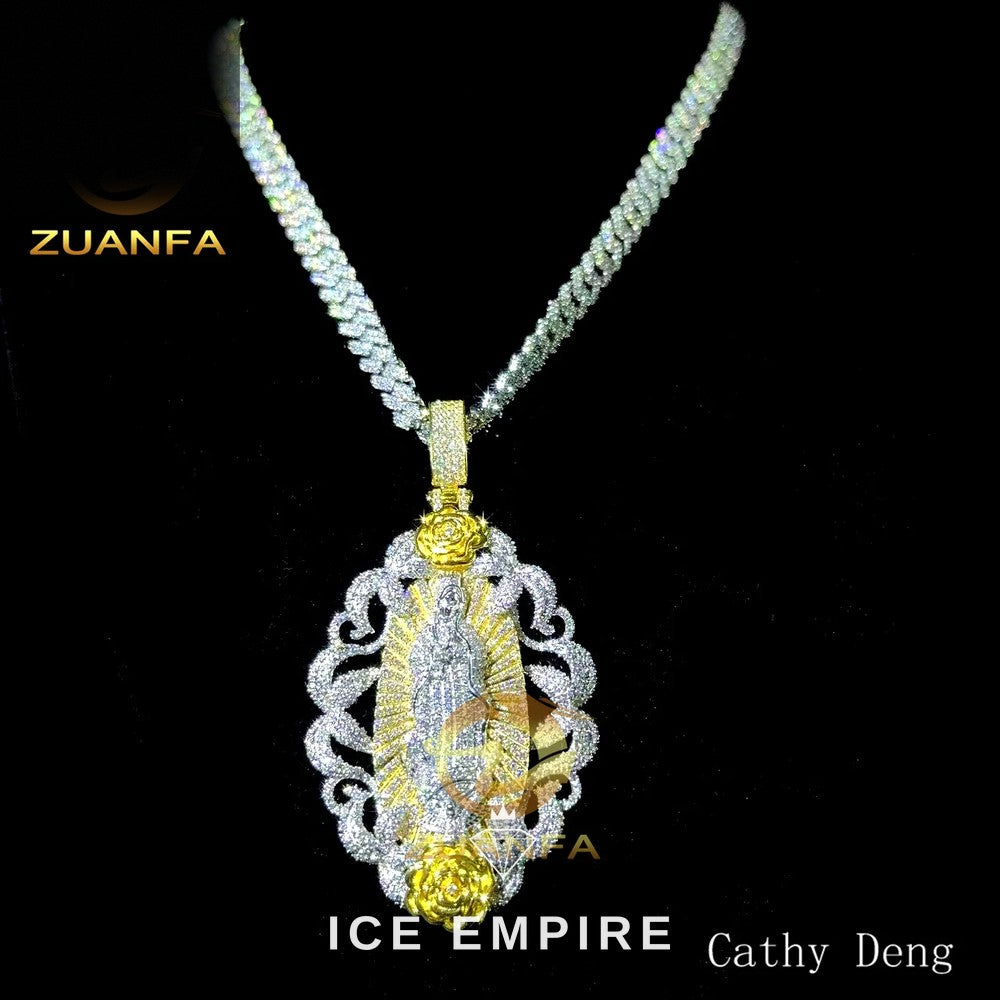 Iced Out Rose Gold Plated Moissanite Pendant