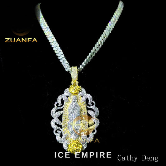 Iced Out Rose Gold Plated Moissanite Pendant