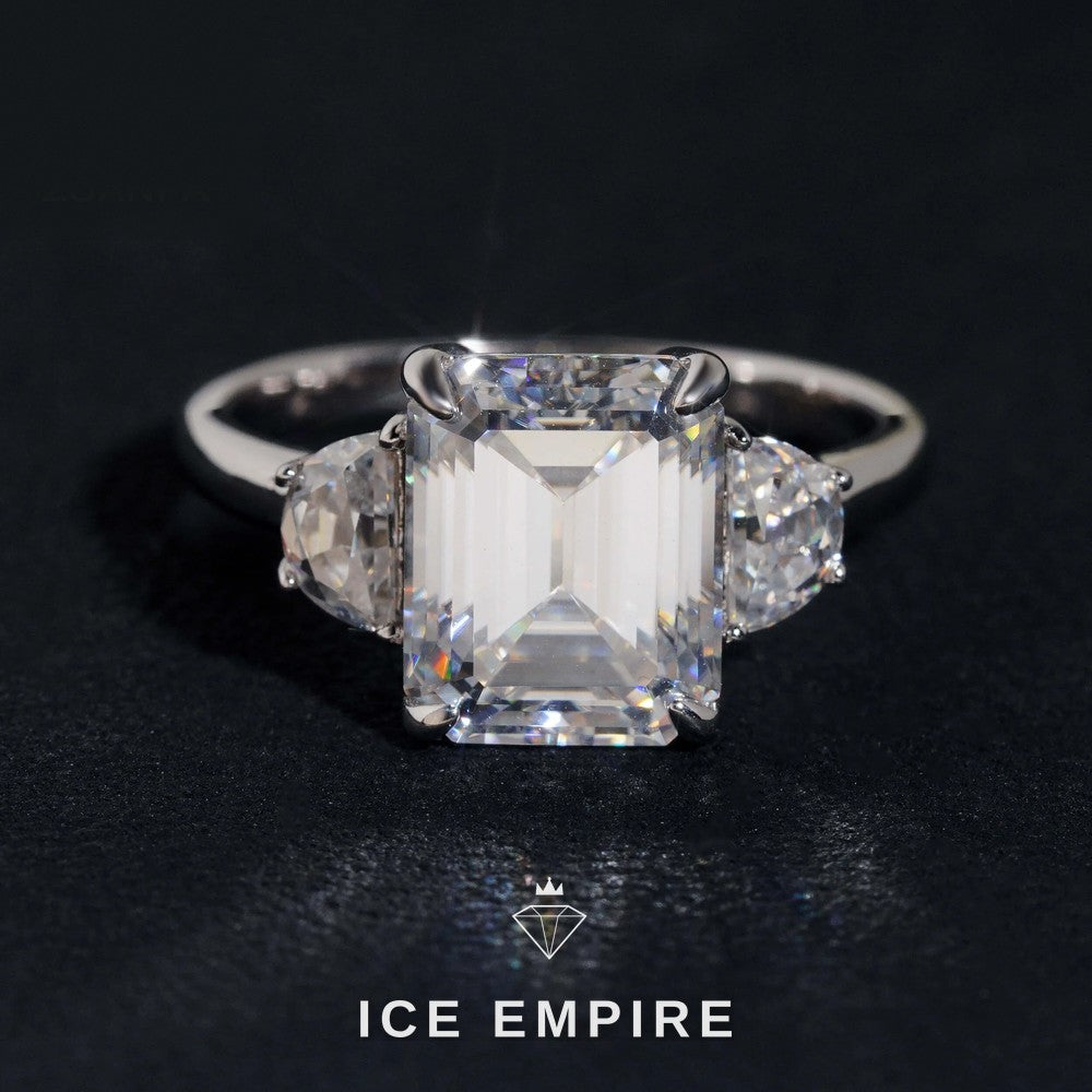 Iced Out 925 Silver Moissanite Wedding Band