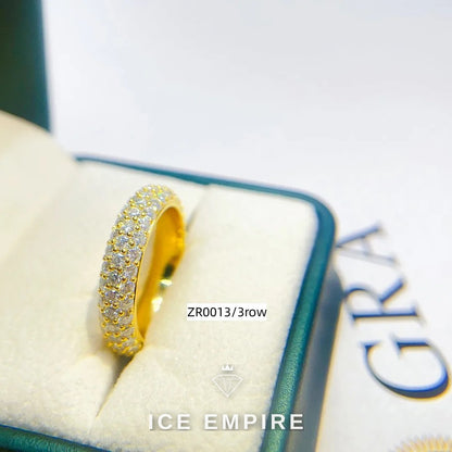 Iced Out Rose Gold Plated Moissanite Ring