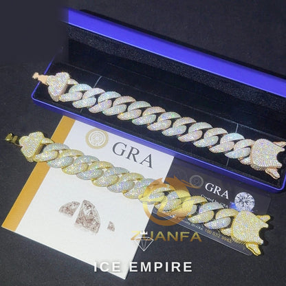 Iced Out 925 Silver Moissanite Cuban Chain