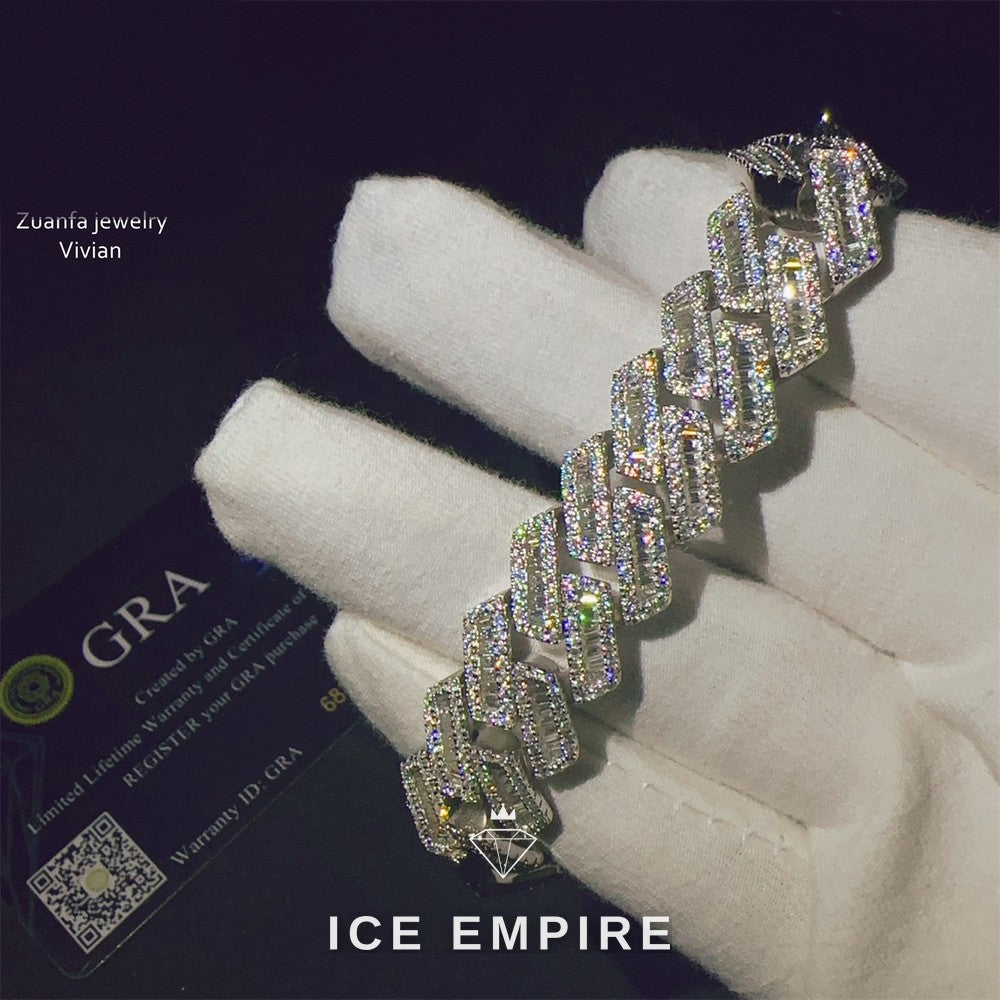 Iced Out Rose Gold Plated Moissanite Cuban Chain