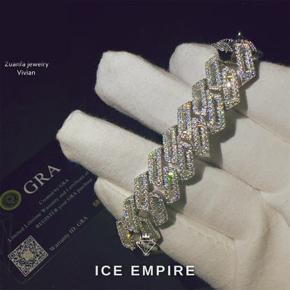 Iced Out Rose Gold Plated Moissanite Cuban Chain