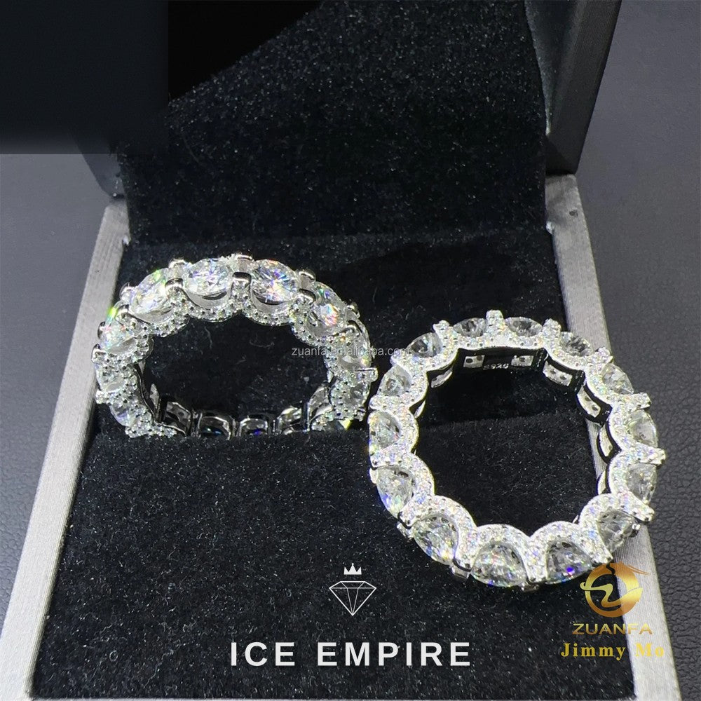 Iced Out 925 Silver Moissanite Ring