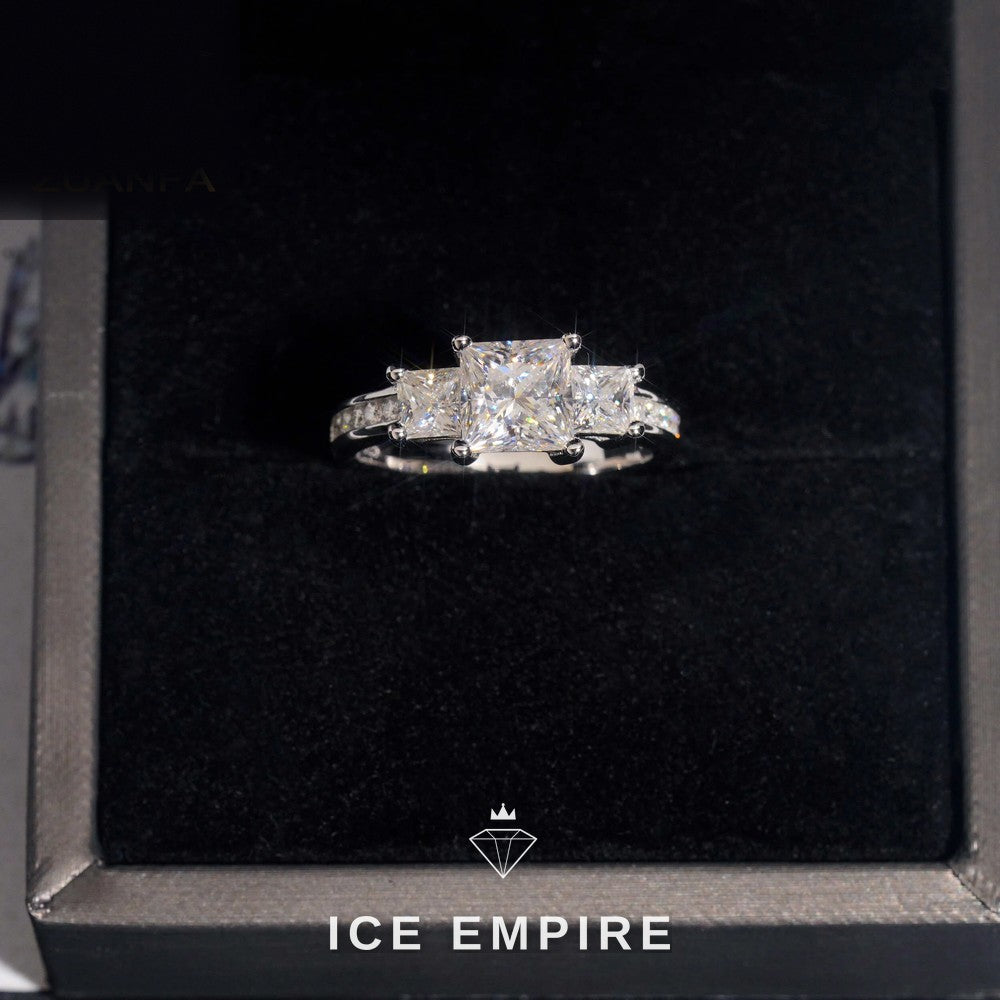 Iced Out Rose Gold Plated Moissanite Wedding Band