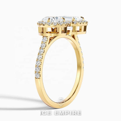 Iced Out 10K Gold Lab Grown Diamond Ring