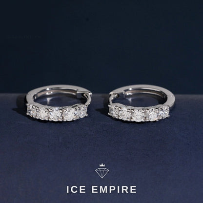 Iced Out Rose Gold Plated Lab Grown Diamond Hoop Earrings