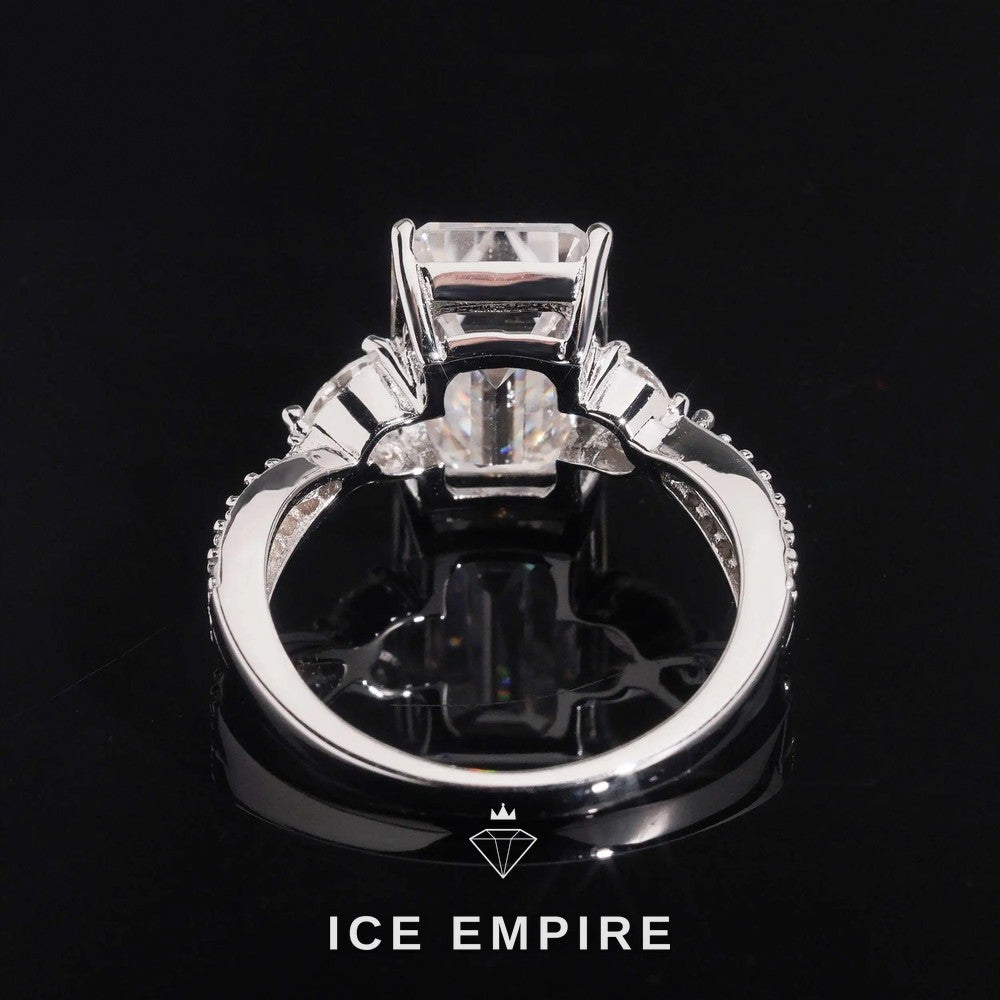 Iced Out 18K Gold Moissanite Wedding Band
