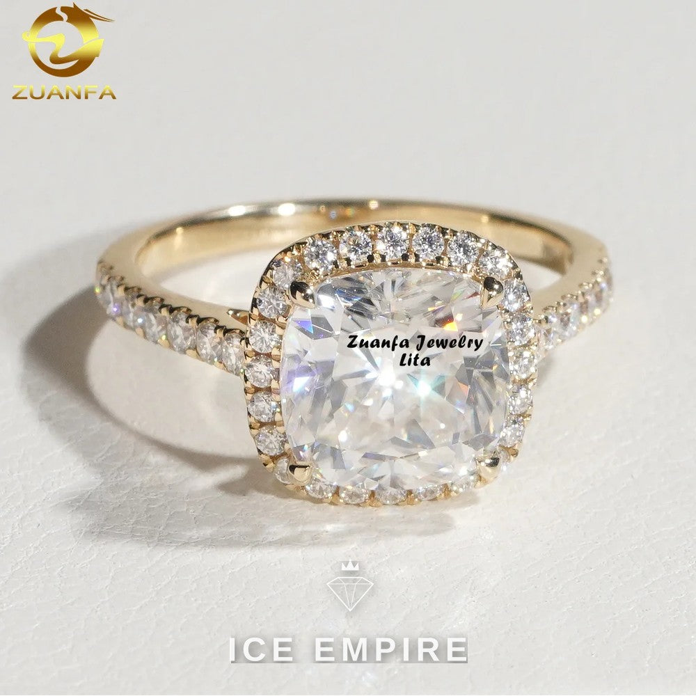 Iced Out Rose Gold Plated Moissanite Ring