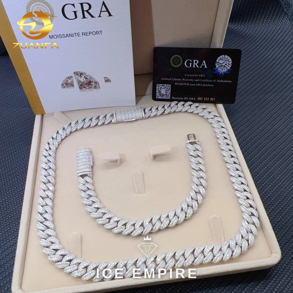 Iced Out Rose Gold Plated Moissanite Cuban Chain