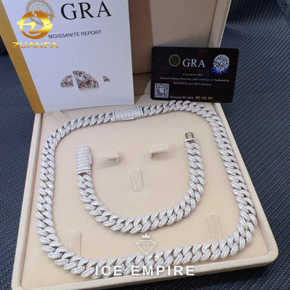 Iced Out Rose Gold Plated Moissanite Cuban Chain