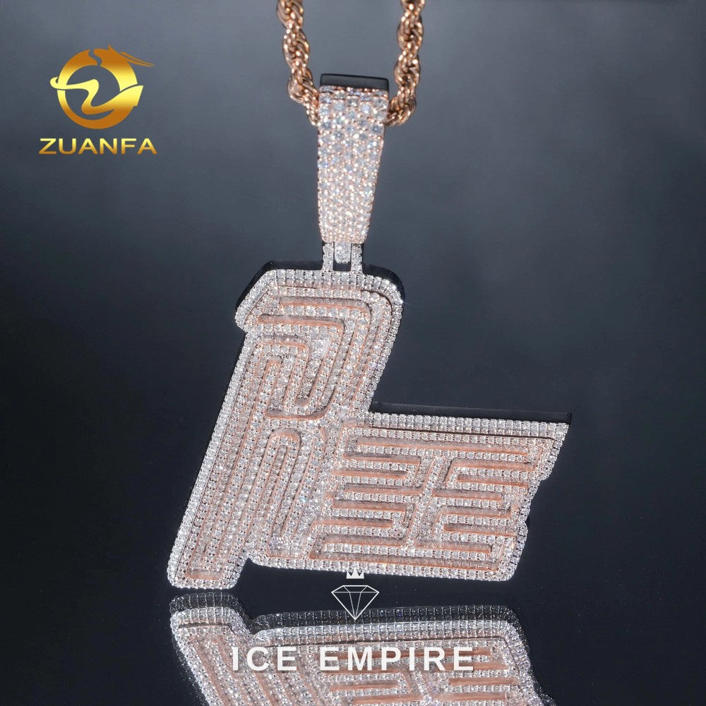 Iced Out Rose Gold Lab Grown Diamond Pendant