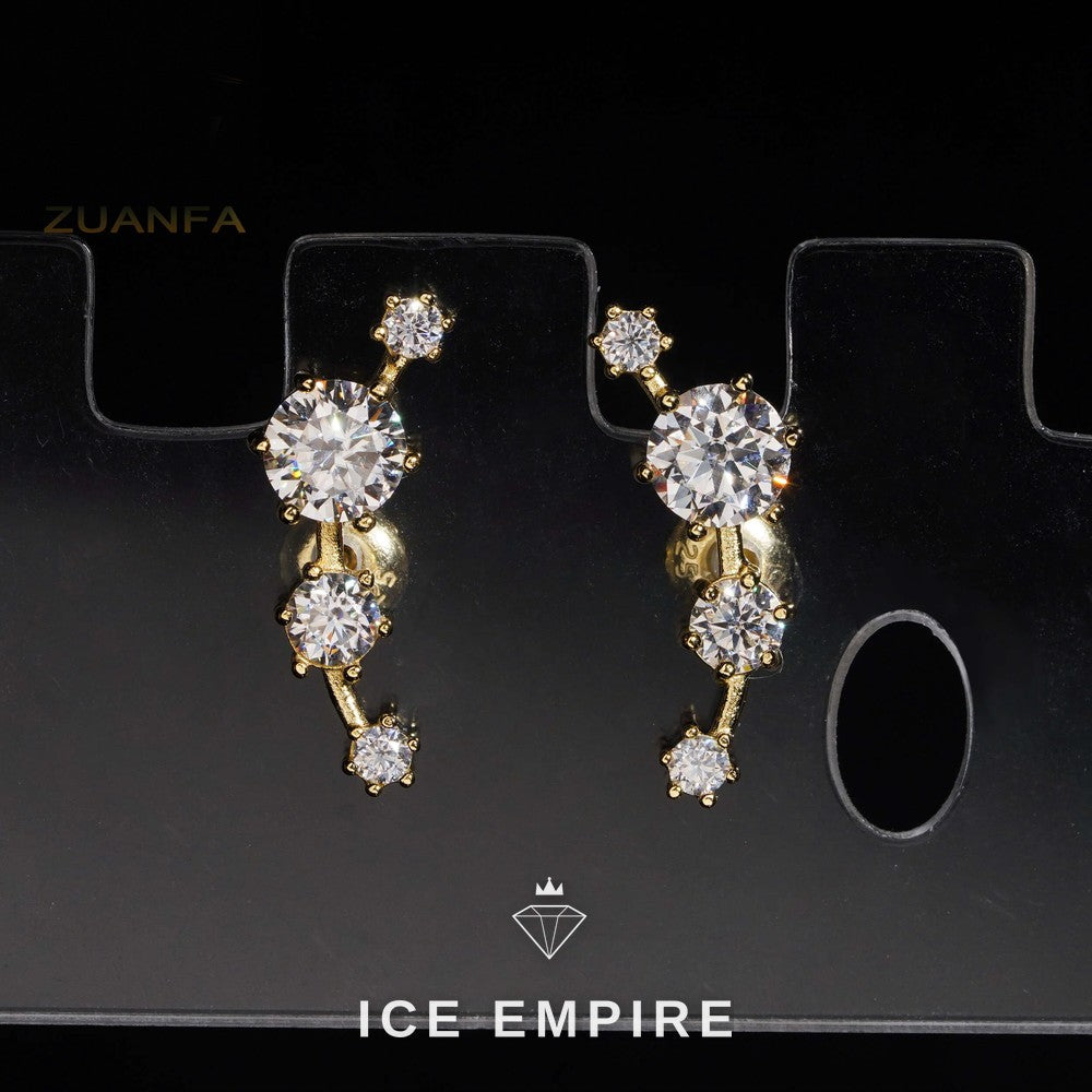 Iced Out Rose Gold Plated Moissanite Earrings