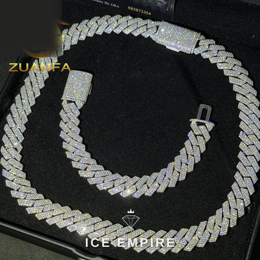 Iced Out Rose Gold Plated Moissanite Cuban Chain