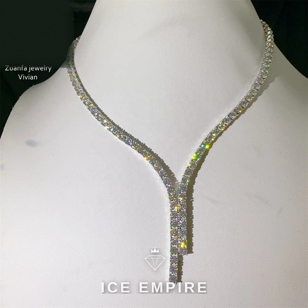 Iced Out Rose Gold Plated Moissanite Cuban Chain