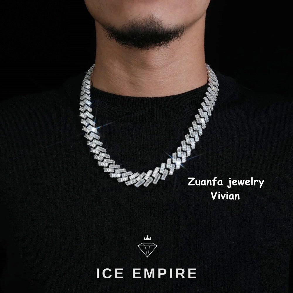 Iced Out Rose Gold Plated Moissanite Cuban Chain