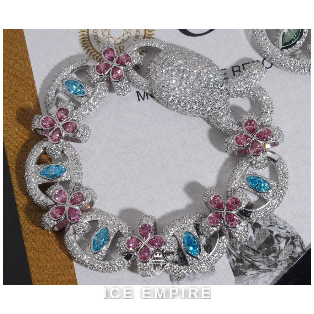 Iced Out 925 Silver Moissanite Cuban Chain