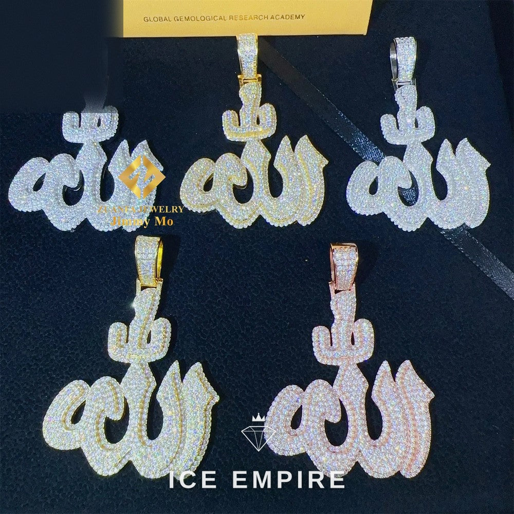 Iced Out Cross Rose Gold Moissanite Pendant