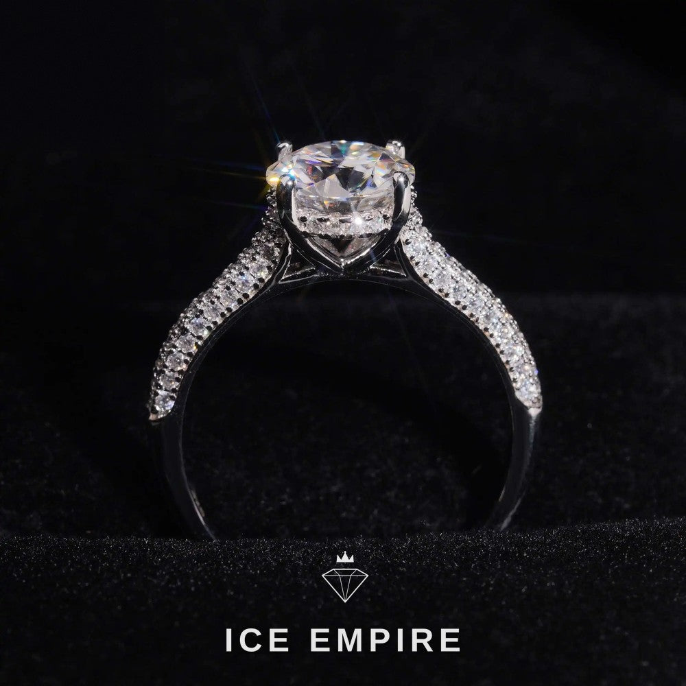 Iced Out Gold Plated Moissanite Wedding Band