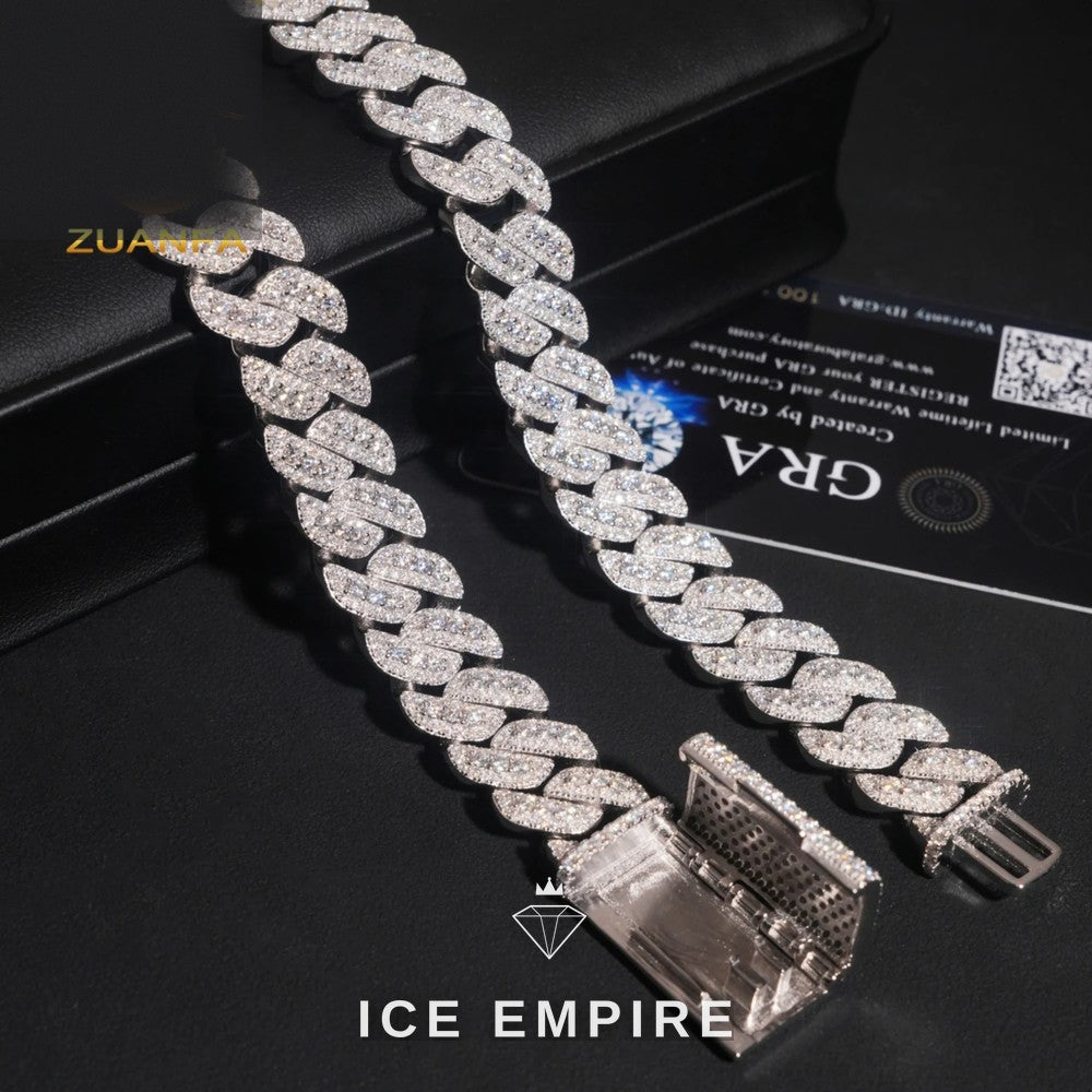 Iced Out Rose Gold Plated Moissanite Cuban Chain