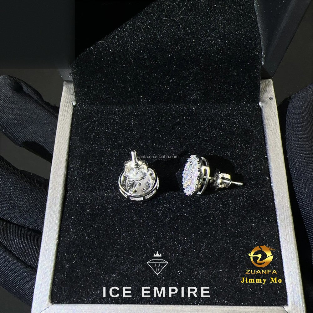 Iced Out Rose Gold Plated Moissanite Stud Earrings