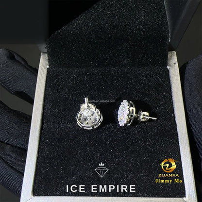 Iced Out Rose Gold Plated Moissanite Stud Earrings