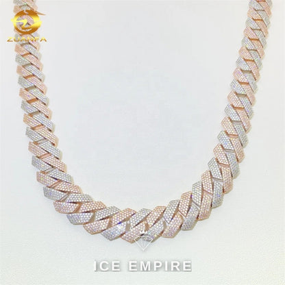 Iced Out Rose Gold Plated Moissanite Cuban Chain