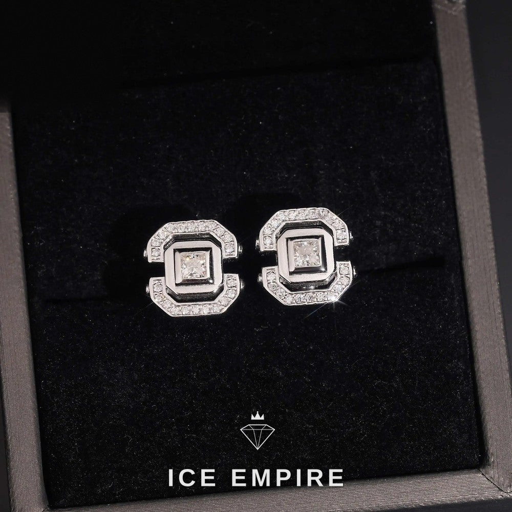 Iced Out Rose Gold Plated Moissanite Earrings