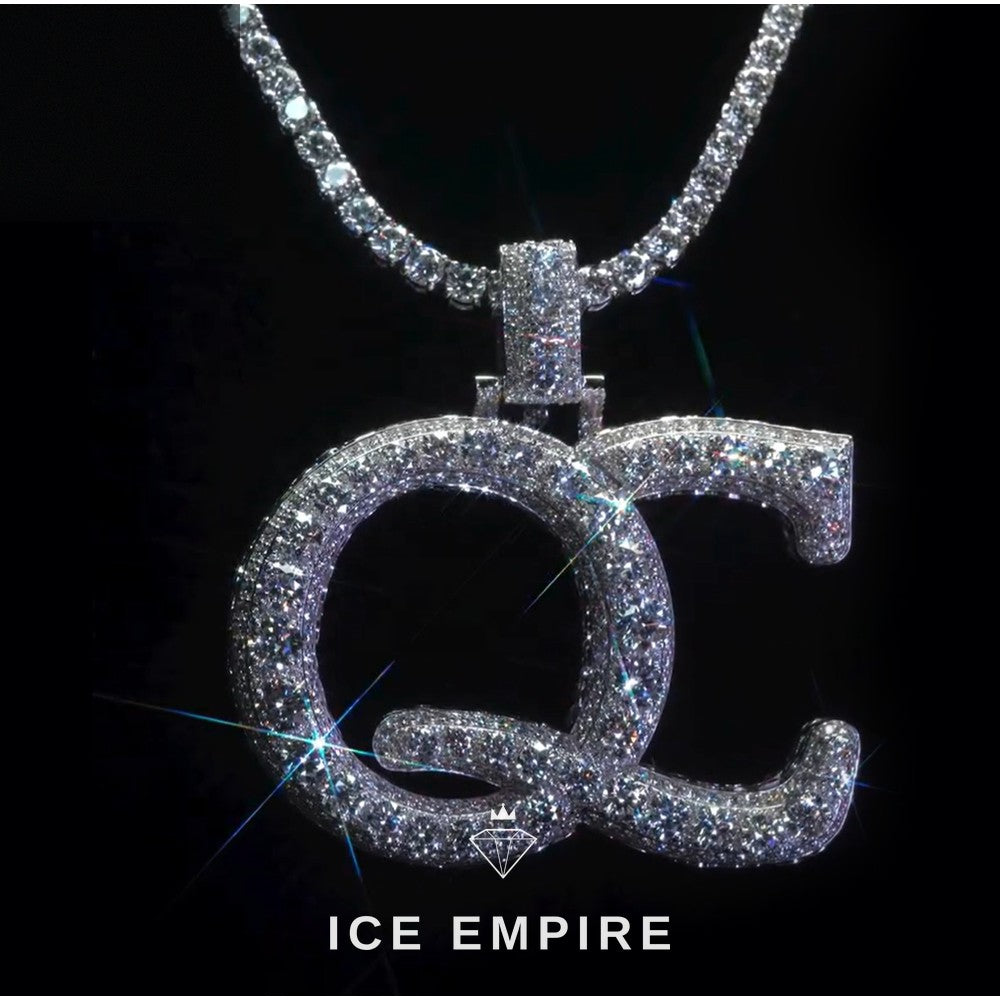 Iced Out Baguette Rose Gold Plated Moissanite Pendant