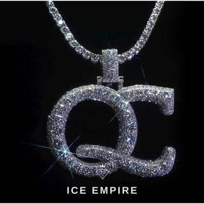 Iced Out Baguette Rose Gold Plated Moissanite Pendant