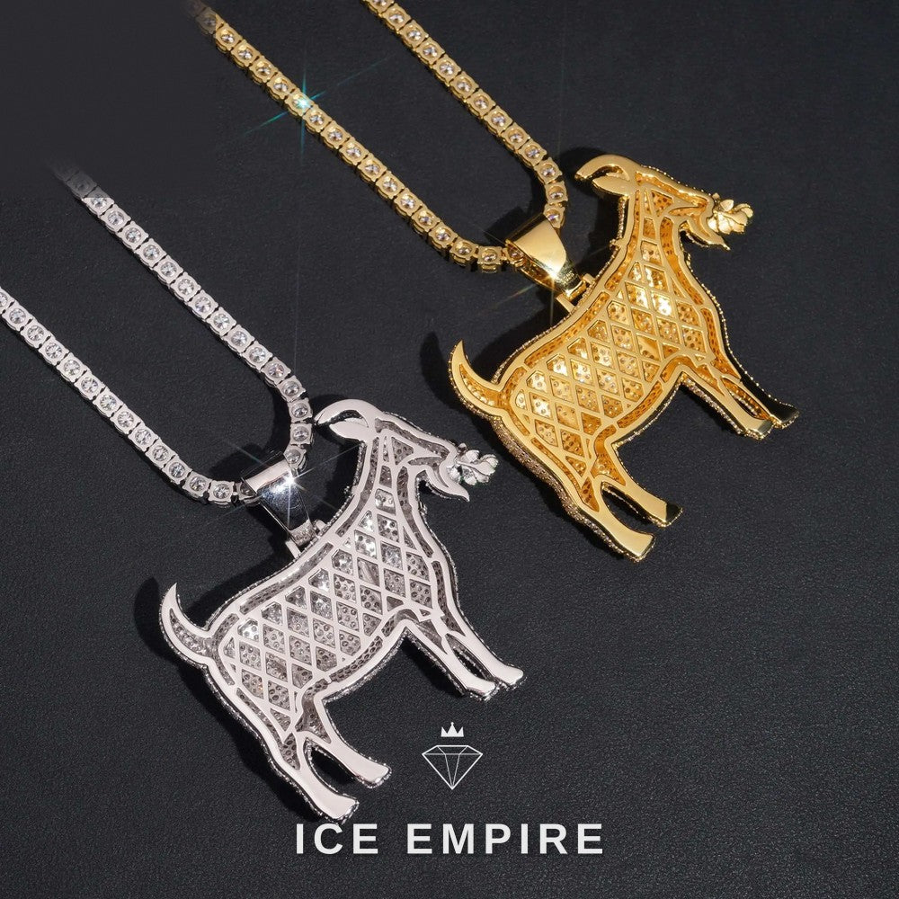 Iced Out Rose Gold Plated Moissanite Pendant