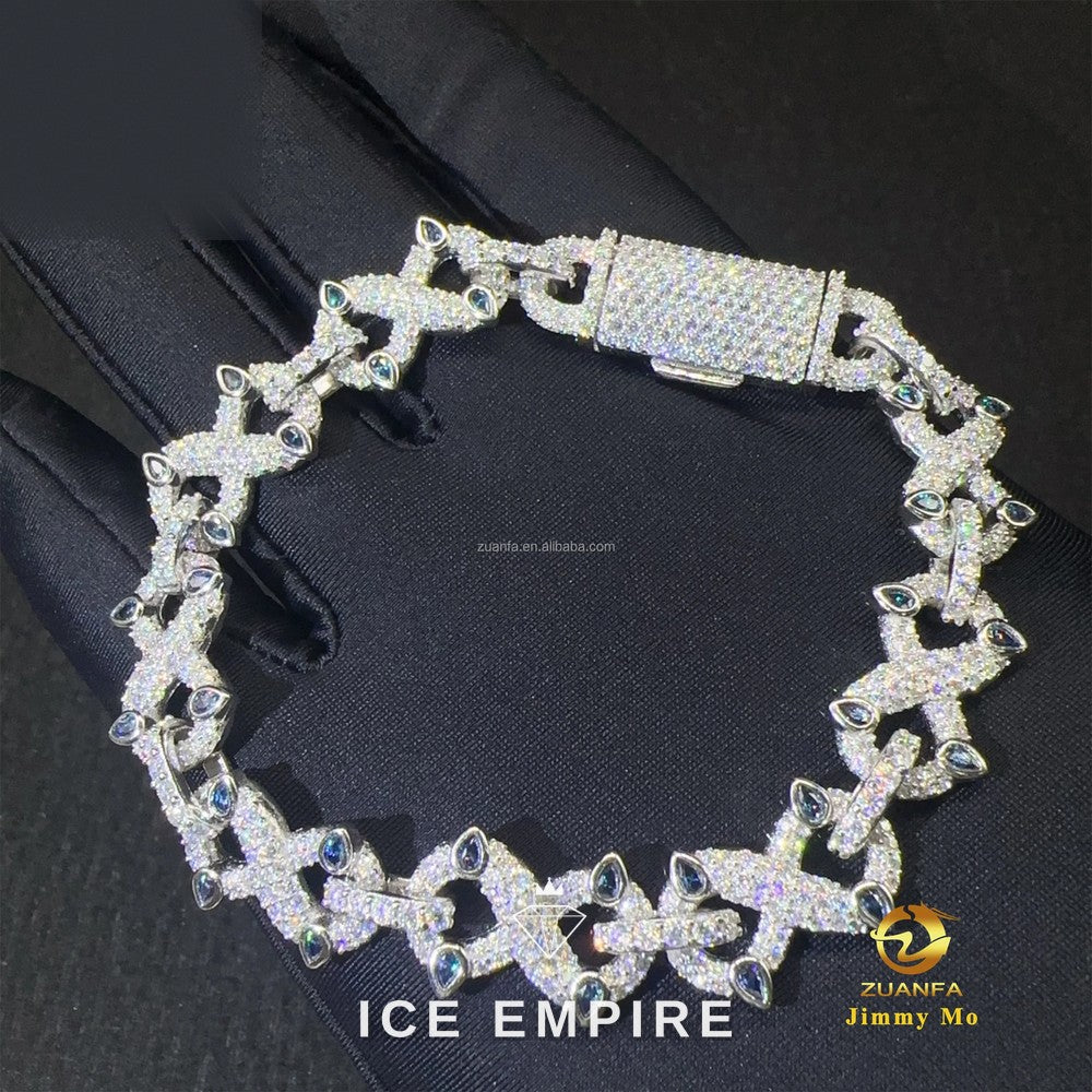 Iced Out 925 Silver Moissanite Cuban Chain