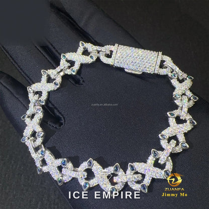 Iced Out 925 Silver Moissanite Cuban Chain