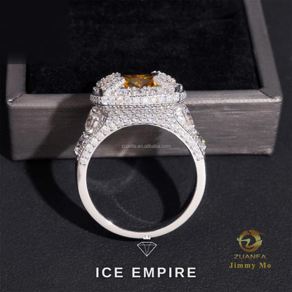 Iced Out Gold Plated Moissanite Wedding Band