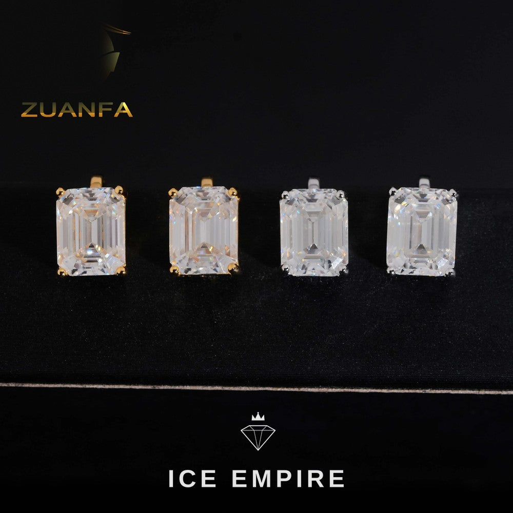 Iced Out 925 Silver Moissanite Stud Earrings