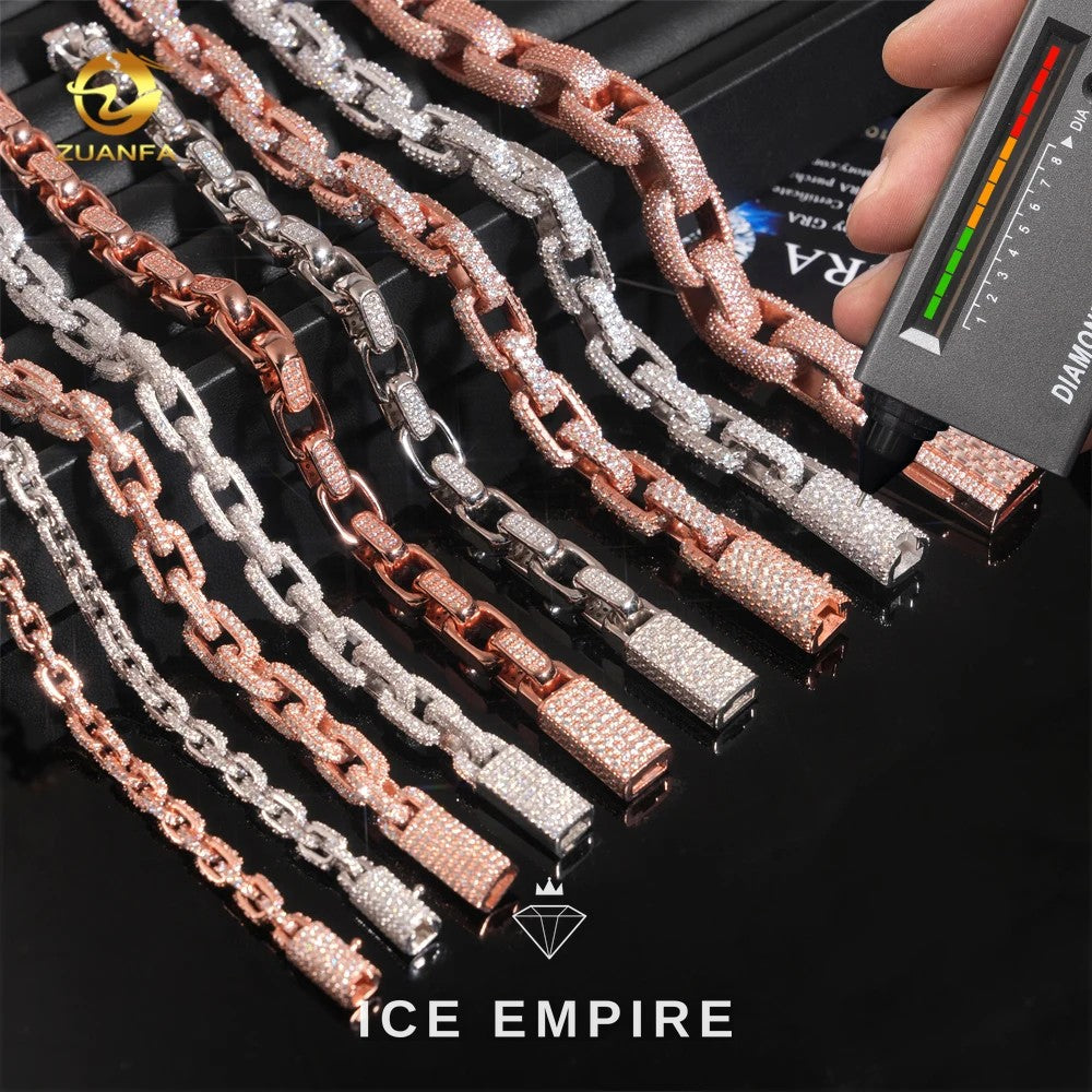 Iced Out Rose Gold Plated Moissanite Cuban Chain