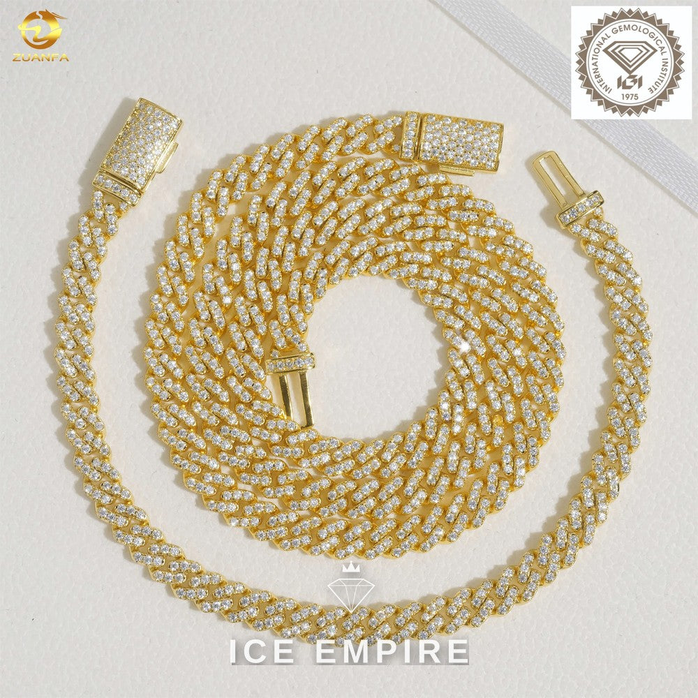 Iced Out Rose Gold Plated Lab Grown Diamond Cuban Chain